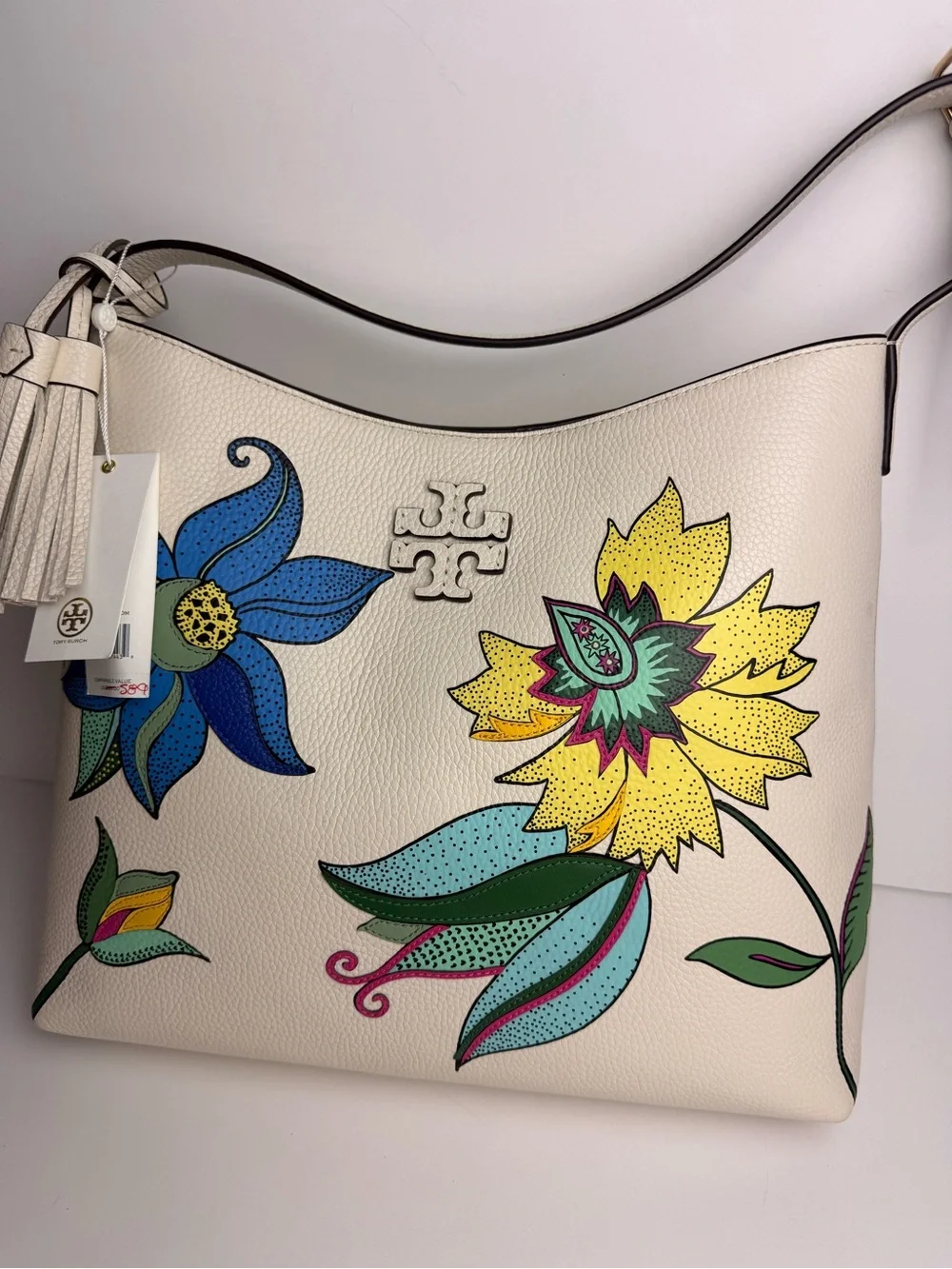 Tory Burch Thea Appliqué Hobo Bag – New Ivory / Love Floral